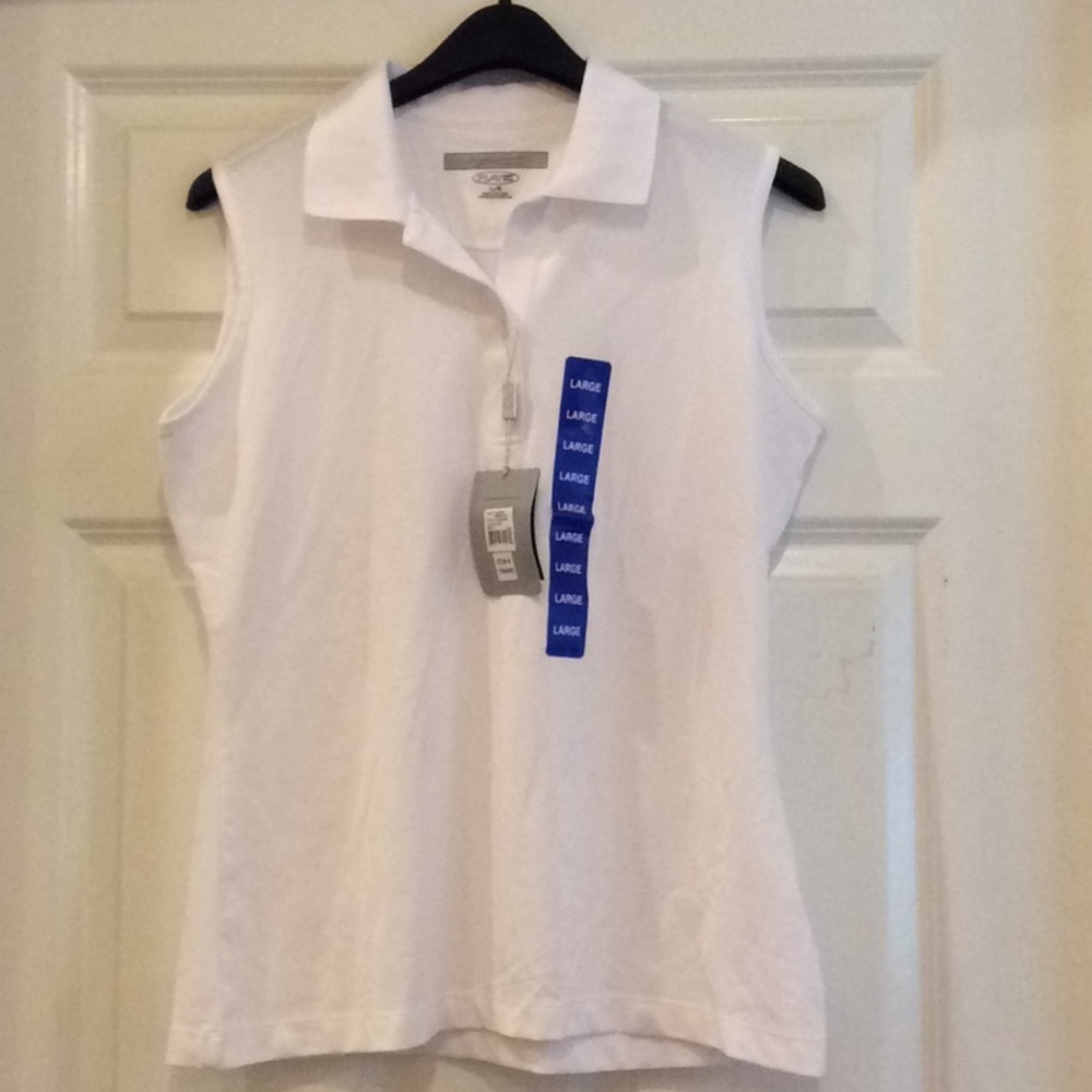 Greg Norman Women’s Protek Sleeveless Polo White L